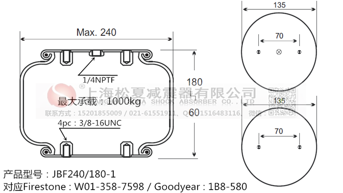 JBF240-180-1橡膠<a href='http://ycunz.cn/' target='_blank'><u>空氣彈簧</u></a>