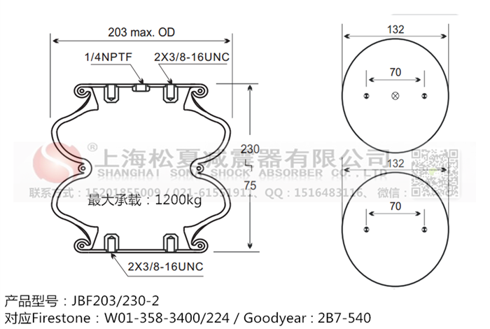 JBF203/230-2橡膠<a href='http://ycunz.cn/' target='_blank'><u>空氣彈簧</u></a>